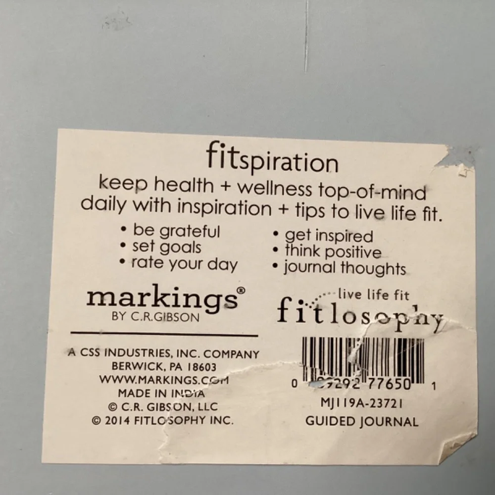 Fitspiration Guided Journal by C. R. Gibson New 8”x 6.5”